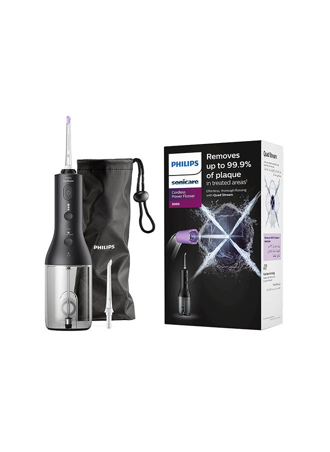 PHILIPS SONICARE جهاز تنظيف الأسنان بالطاقة اللاسلكي باللون الأسود HX3826/33  - Image 1