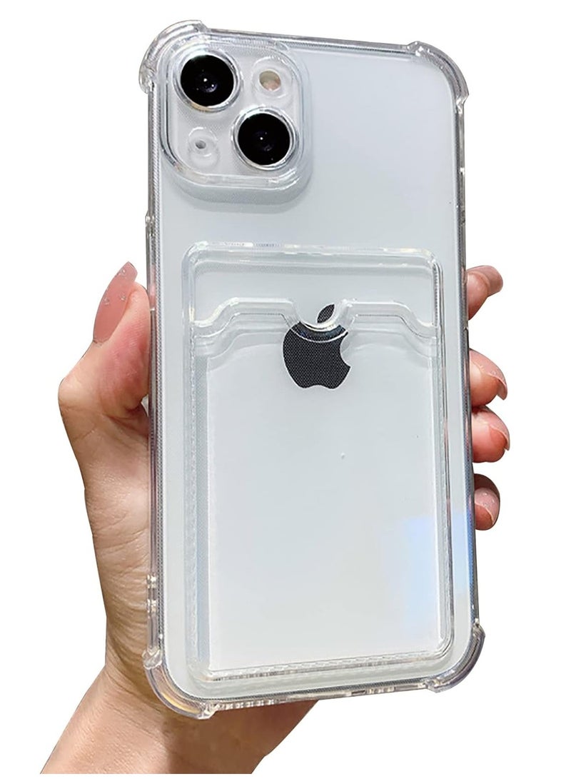 ten.tech TenTech Transparent cover with shockproof corners with card holder - card holder - heat-resistant polyurethane card holder for iPhone 13 - transparent  - Image 1