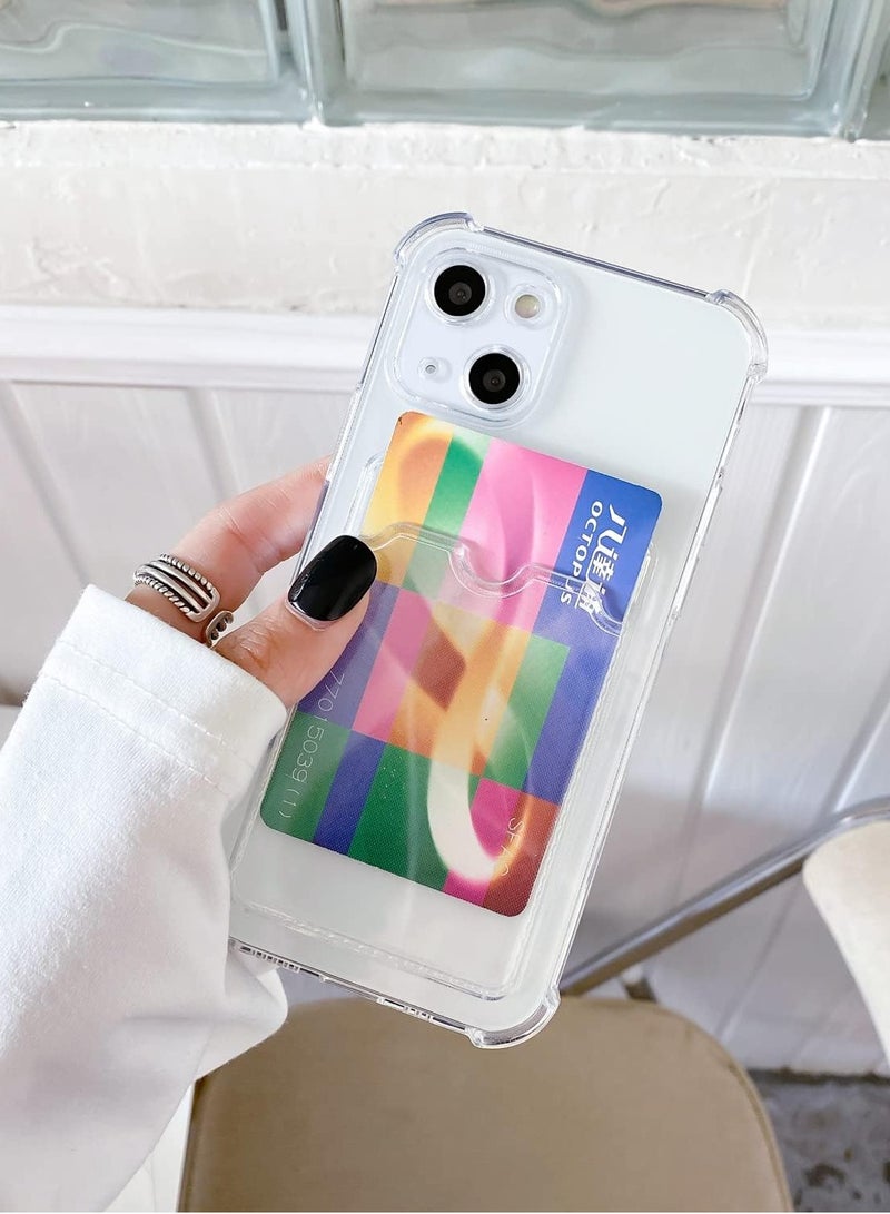 ten.tech TenTech Transparent cover with shockproof corners with card holder - card holder - heat-resistant polyurethane card holder for iPhone 13 - transparent  - Image 3