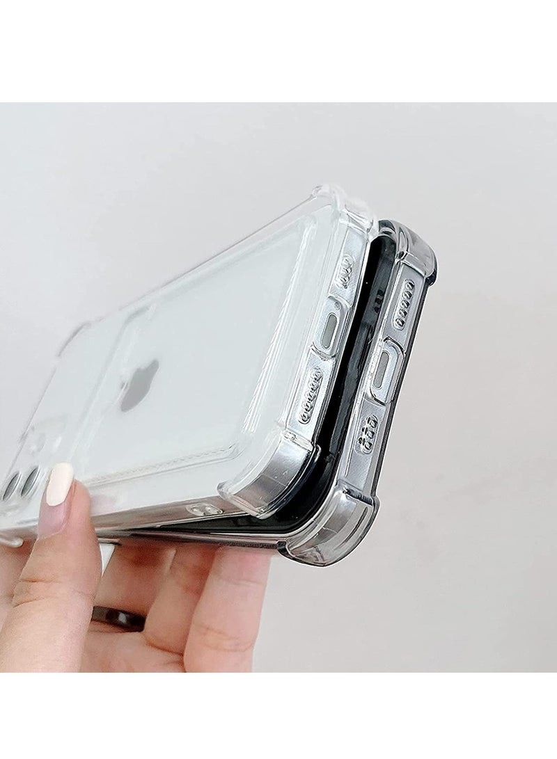 ten.tech TenTech Transparent cover with shockproof corners with card holder - card holder - heat-resistant polyurethane card holder for iPhone 13 - transparent  - Image 4