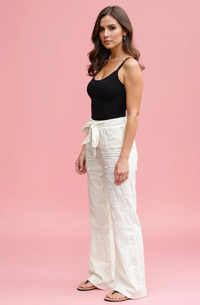 Outzidr  White Regular Fit Pants for Women | Best Price UAE