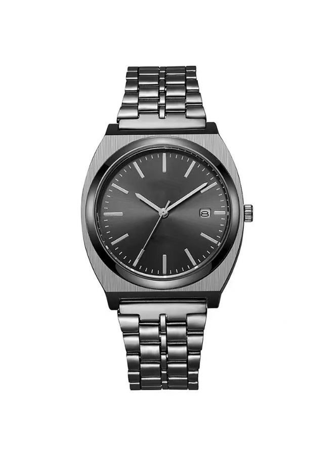 New Men Business Watch Fashion Stainless Steel Strap Calendar Quartz Movement - Image 1