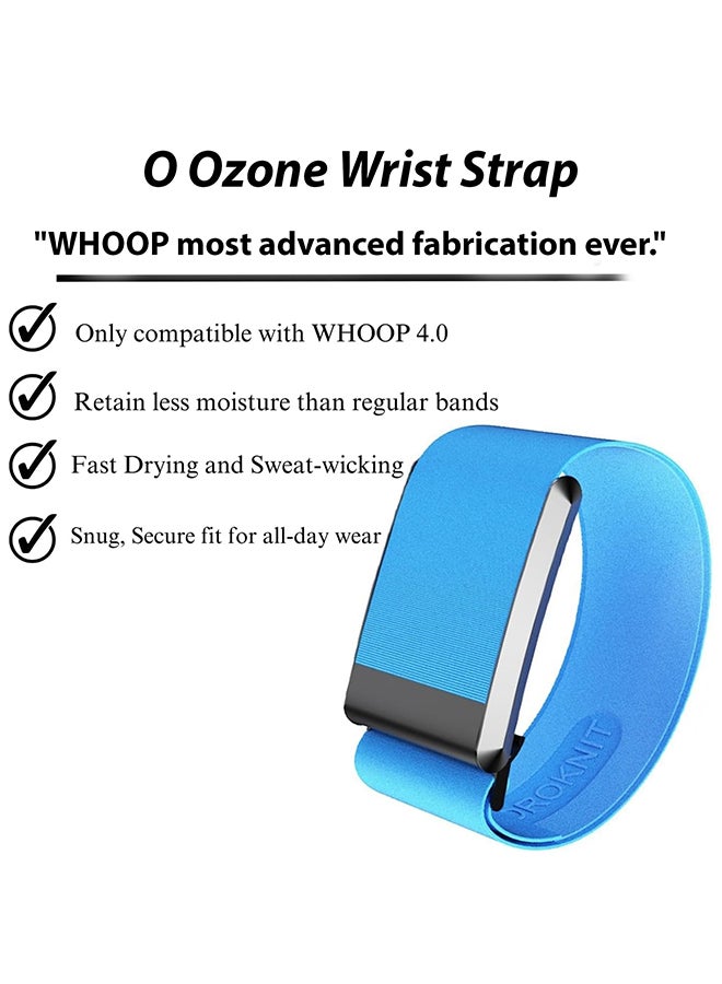 O Ozone HydroKnit Nylon Sport Band Compatible with Whoop 4.0 | Soft, Elastic, Water-Resistant, Fast-Drying Replacement Strap for Active Lifestyles- Blue - Image 2