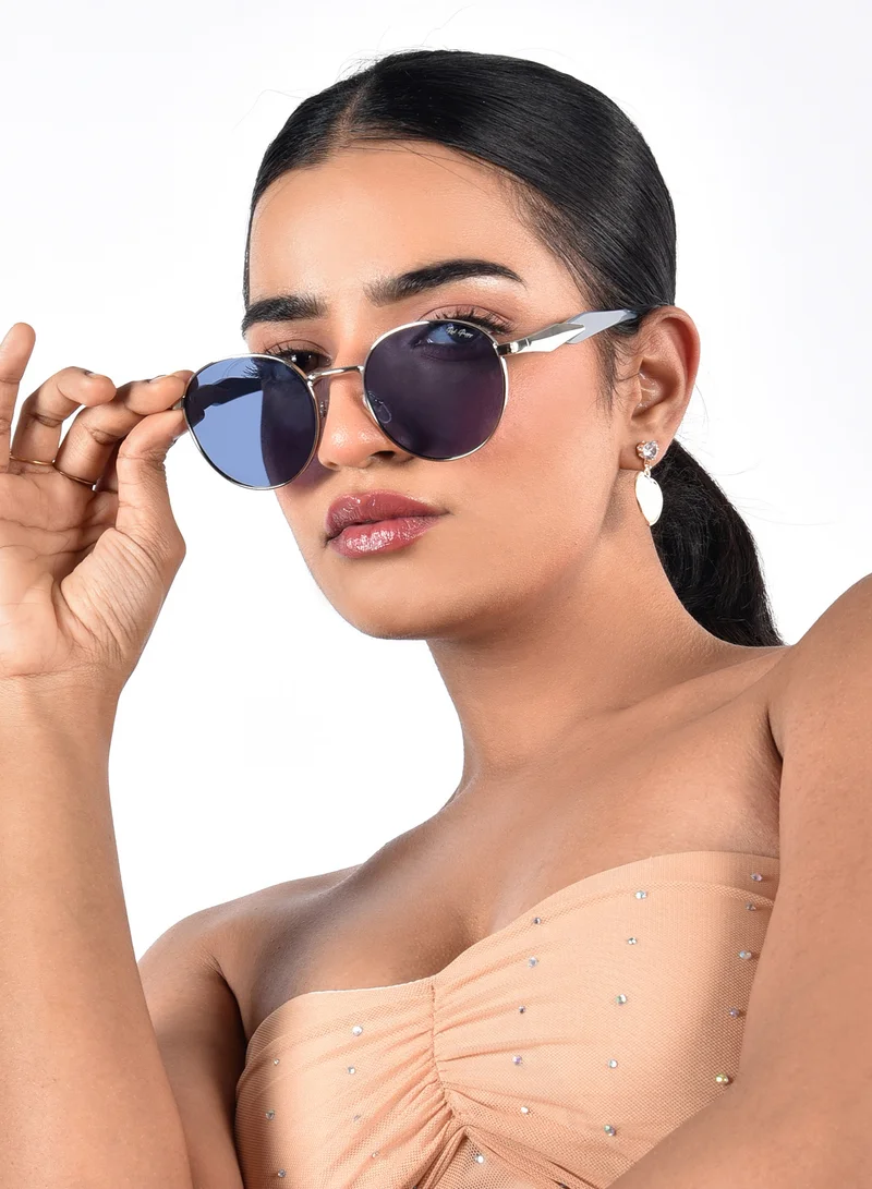 Woggles Zenon Blue Round Sunglasses