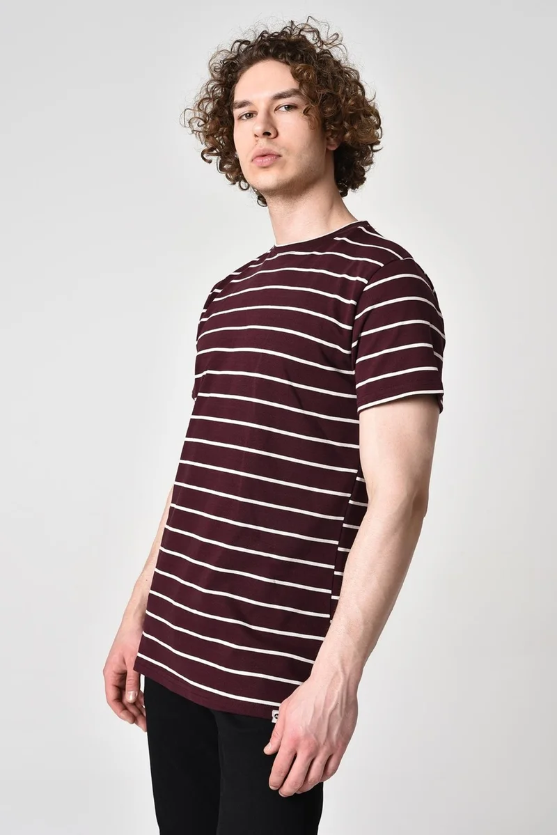 الكسندر جاردي Striped Oversize Fit T-Shirt (E22-71906)
