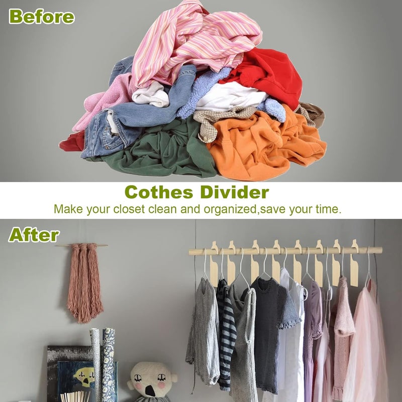 DAJAVE 21 Pack Blank Clothing Rack Divider Wooden Closet Size Divider Closet Dividers Hanging Closet Dividers for Home Nursery Baby Clothes - Image 4