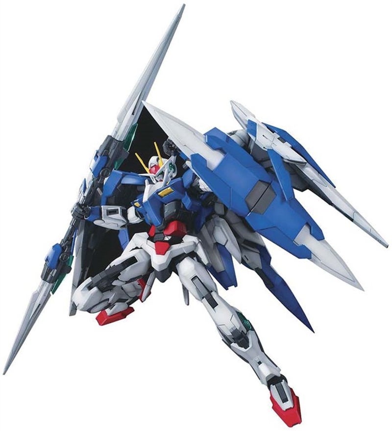 BANDAI SPIRITS Bandai Hobby MG 00 Raiser "Gundam" 1/100 Scale Model Kit (BAN169914), Blue - Image 1