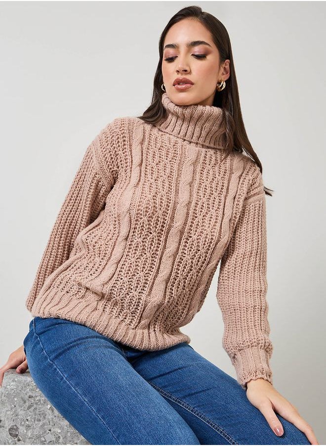 Oversized Cable Knit Turtle Neck Sweater - pzsku/ZFE6A0FECD93AB347F375Z/45/_/1732177605/334ea434-a7cb-4223-b11e-37b5d8060898