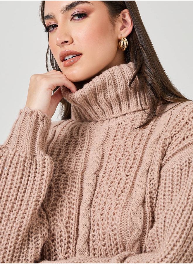 Oversized Cable Knit Turtle Neck Sweater - pzsku/ZFE6A0FECD93AB347F375Z/45/_/1732177610/3f15d776-a11f-41f3-8967-ee1ad2a3dbff