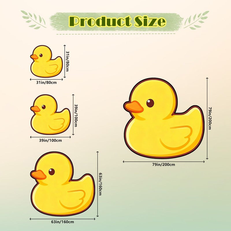Plush Irregularly Shaped Rug With Cute Yellow Duck Design And Plastic Bottom 31 X 31 Inch For Living Room Bedroom Home Decor - Image 4