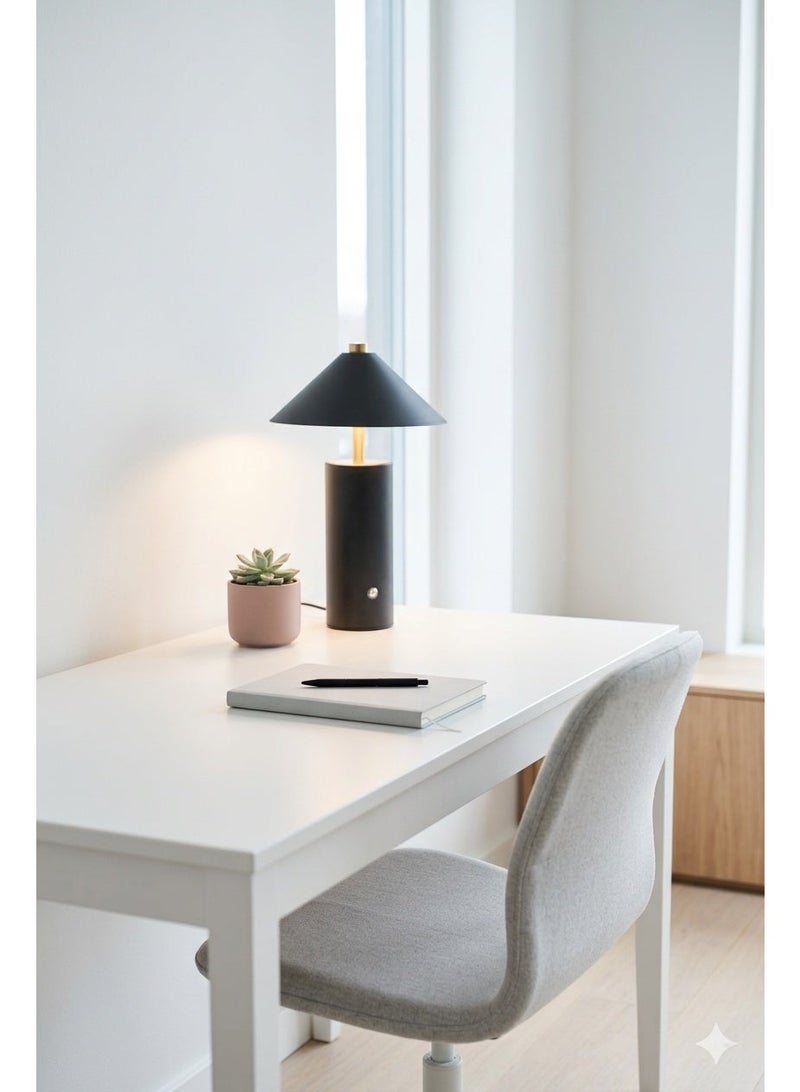 Black Hat-Shaped LED Table Lamp, Rechargeable Wireless Touch Control Desk Lamp, Dimmable Ambient Light, Modern Nordic Creative Night Light for Bedroom, Living Room, Home & Bar Decor - Image 2