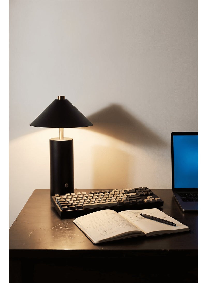 Black Hat-Shaped LED Table Lamp, Rechargeable Wireless Touch Control Desk Lamp, Dimmable Ambient Light, Modern Nordic Creative Night Light for Bedroom, Living Room, Home & Bar Decor - Image 5