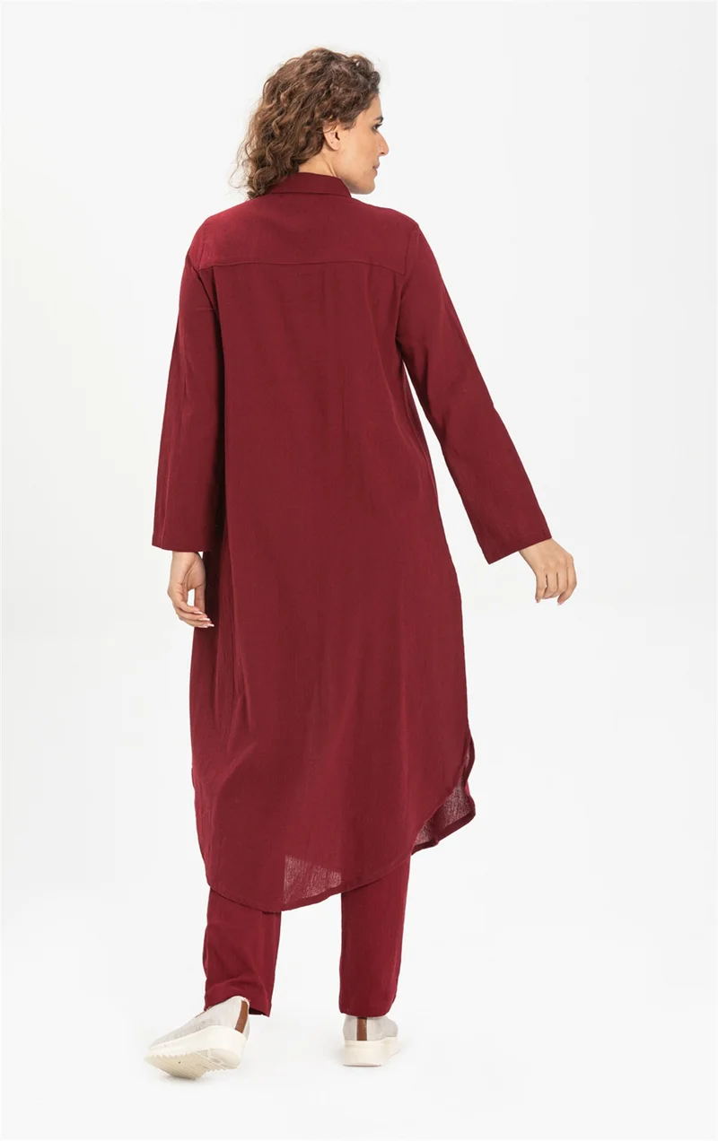 Eliş Şile Bezi Edanur Şile Cloth Tunic Claret Red Brd