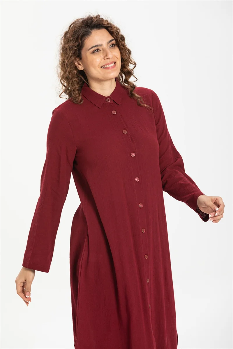 Eliş Şile Bezi Edanur Şile Cloth Tunic Claret Red Brd