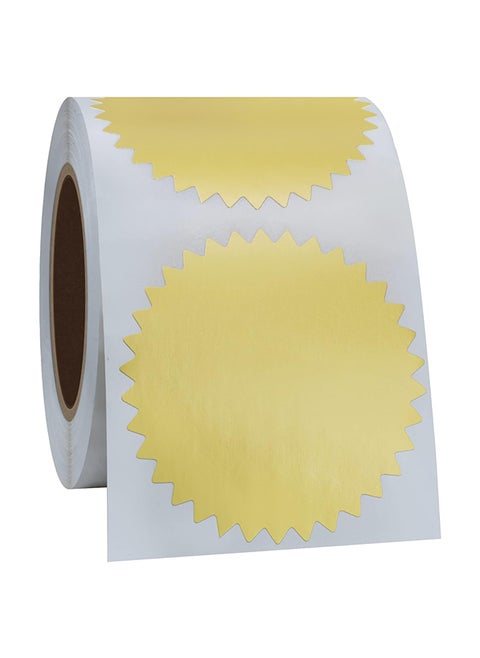 Hycodest 2 Certificate Paper Reward Stickers Embossing Labels 300 Stickers (A Matte Gold) -- A Matte Gold