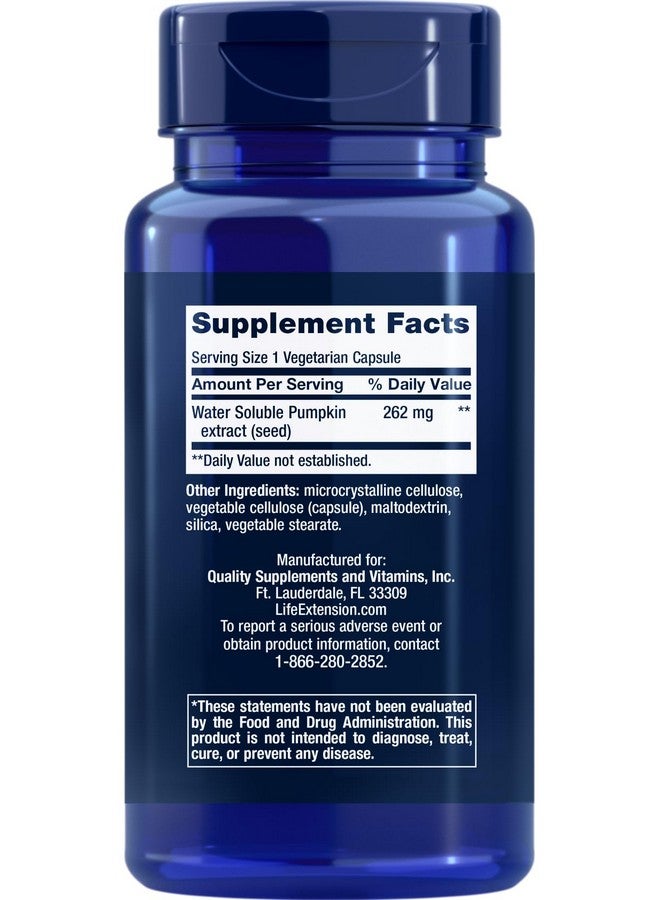 Life Extension Water-Soluble Pumpkin Seed Extract, 60 Vegetarian Capsules (Pack of 2) - Image 2