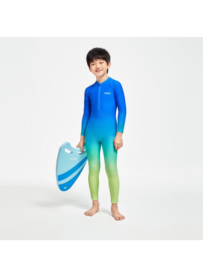 Annil Anna Children's Long Sleeve Long Pants One-piece Swimsuit Set Summer Elastic Water Repellent Sunscreen - Image 4