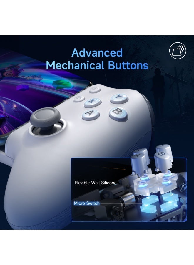 EasySMX وحدة تحكم الألعاب المحمولة EasySMX M15 الكلاسيكية للأندرويد/iPhone 15 سلسلة الألعاب السحابية XBOX/PS/Steam Link/أركيد/Google Play/Luna/ Game Pass مع زناد هول/عصا التحكم اهتزاز قابل للتعديل 6 مستويات زرين خلفيين قابلين للتخصيص أزرار ميكانيكية تصميم مريح قبضة مضادة للانزلاق بطارية 400mAh أبعاد قابلة للتمديد: 102mm-176mm - Image 5