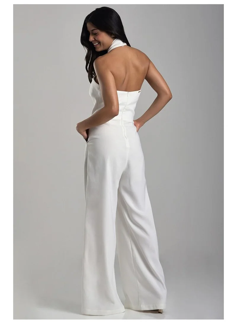 Carmen Steffens  Tailored Jumpsuit with Crossed Neckline Off-white for Women | Best Price UAE