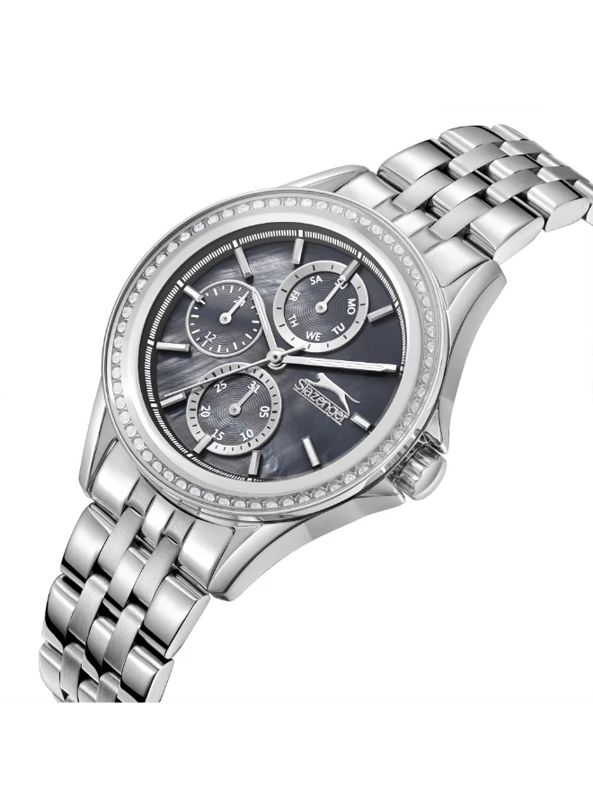 Slazenger Women's Multi Function Display Watch With Silver Metal Strap - SL.9.2392.4.01