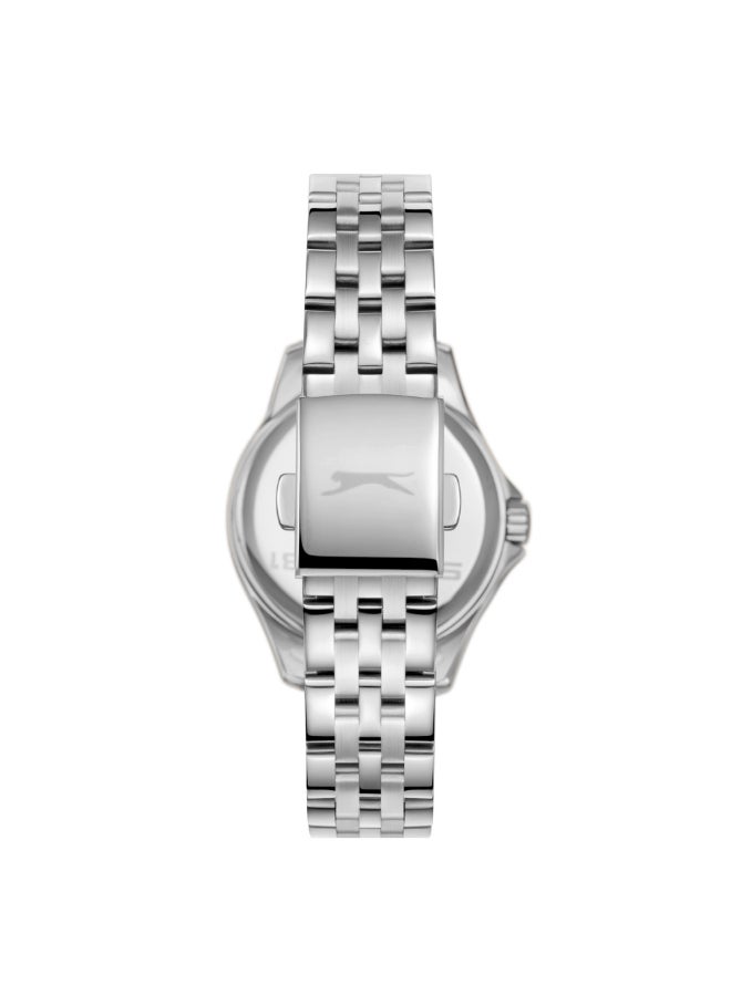 سلازنجر ساعة نسائية متعددة الوظائف بشاشة وسوار معدني فضي - Image 4