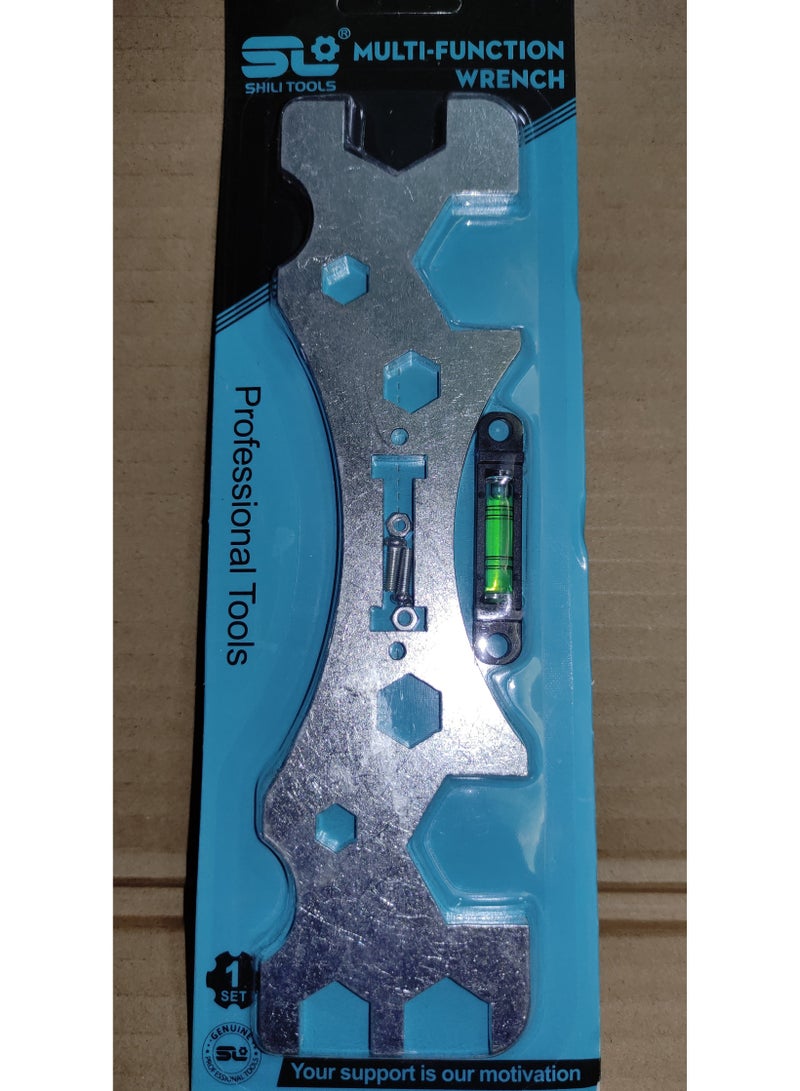 Multi-size water mixer installation wrench from 8-32mm with water level - Image 1