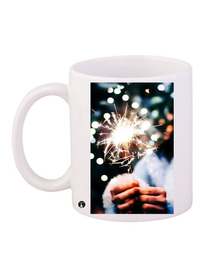 RYN Firecrackers Printed Coffee Mug White/Black/Yellow 11ounce