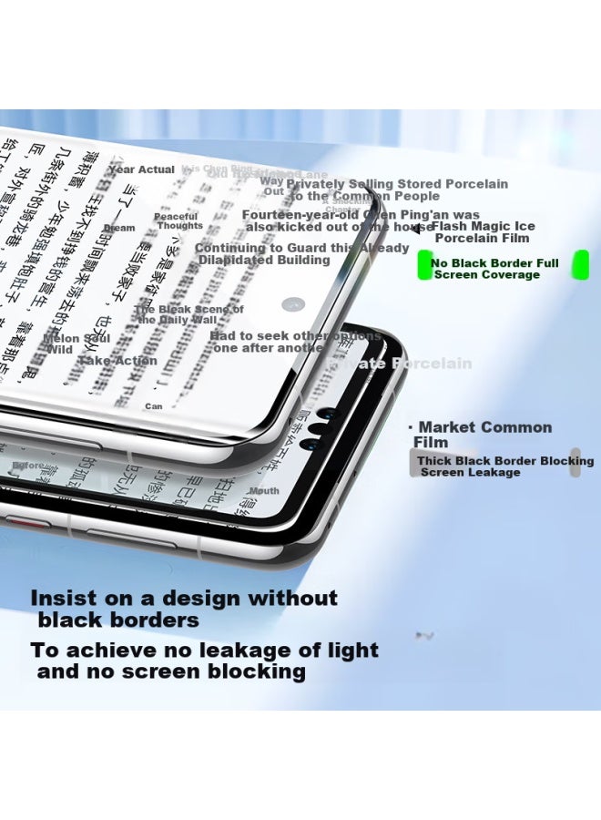 SmartDevil حامي شاشة سمارت ديفيل هواوي بورا70 برو بورا70 برو+/زجاج مقسى منحني سيراميك خالي من الغبار تغليف كامل مضاد للبصمات عبوة واحدة - Image 3