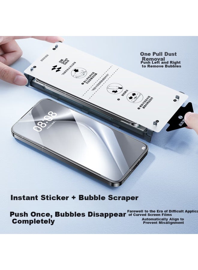 SmartDevil حامي شاشة سمارت ديفيل هواوي بورا70 برو بورا70 برو+/زجاج مقسى منحني سيراميك خالي من الغبار تغليف كامل مضاد للبصمات عبوة واحدة - Image 2