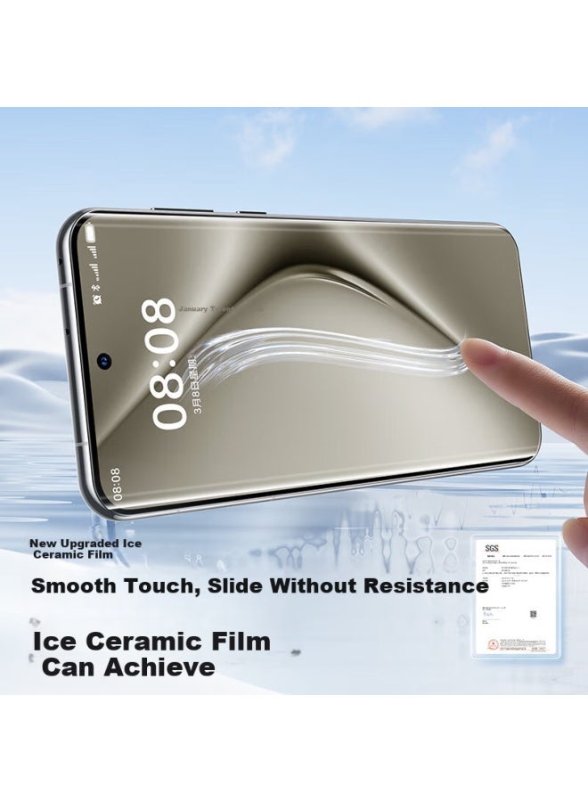SmartDevil حامي شاشة سمارت ديفيل هواوي بورا70 برو بورا70 برو+/زجاج مقسى منحني سيراميك خالي من الغبار تغليف كامل مضاد للبصمات عبوة واحدة - Image 5
