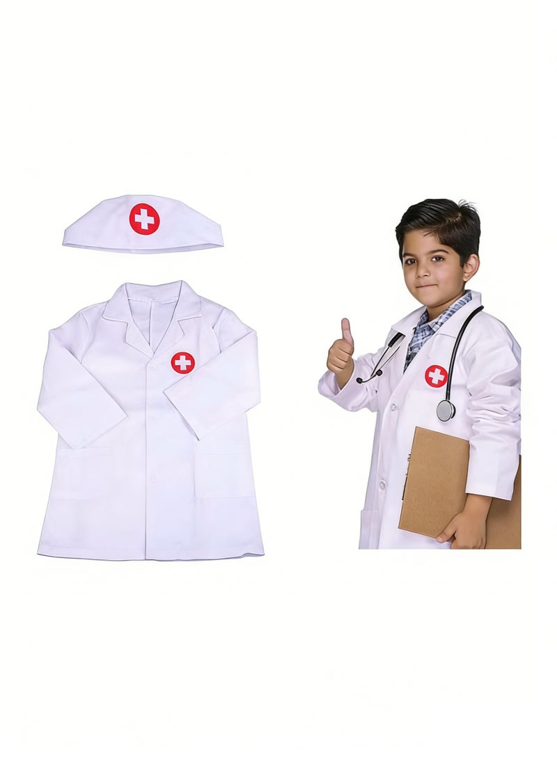 طقم تمثيل طبي مع زي طبي - مجموعة لعب أدوار للأطفال مع معطف أبيض - مثالي لتعلم STEM، هدايا عيد الميلاد، اللعب الخيالي - Image 3