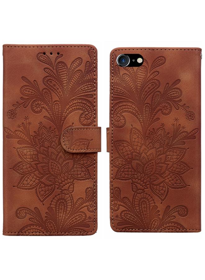 S-TOP Case For iPhone 6 / 7 / SE 2022 Lace Floral Embossed Magnetic Buckle PU Phone Case With Wrist Strap - Image 1