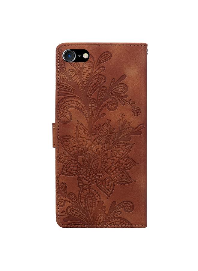 S-TOP Case For iPhone 6 / 7 / SE 2022 Lace Floral Embossed Magnetic Buckle PU Phone Case With Wrist Strap - Image 3