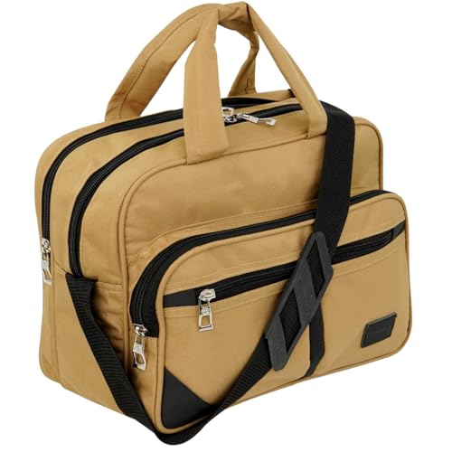 DAHSHA Stylish Nylon Small Sling Cross Body Travel Bag for Business Office Messenger One Side Shoulder Carry Handbag Bag For Men & Women (Beige-36 x 15.5 x 25.5 Cm) - Image 1