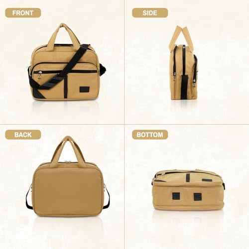 DAHSHA Stylish Nylon Small Sling Cross Body Travel Bag for Business Office Messenger One Side Shoulder Carry Handbag Bag For Men & Women (Beige-36 x 15.5 x 25.5 Cm) - Image 4