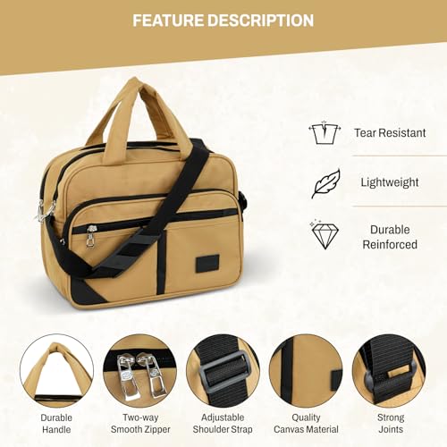 DAHSHA Stylish Nylon Small Sling Cross Body Travel Bag for Business Office Messenger One Side Shoulder Carry Handbag Bag For Men & Women (Beige-36 x 15.5 x 25.5 Cm) - Image 3