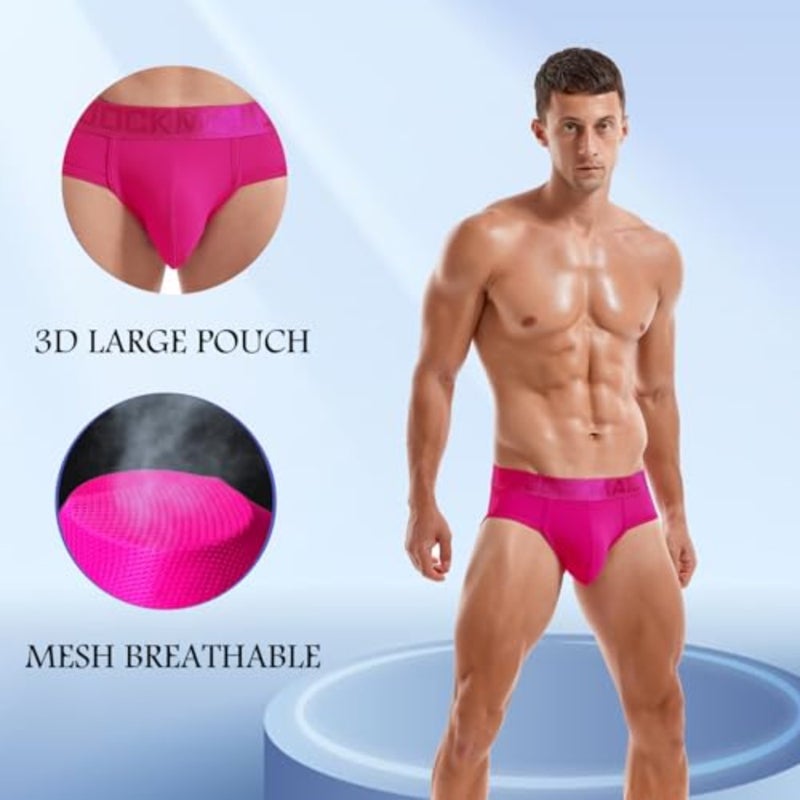 JOCKMAIL 3PCS/Pack Men Underwear Briefs Athletic Underwear Briefs Mens Breathable Briefs for Sport Gym - Image 3
