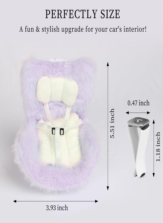 CHICHO Doll Car Seat with Soft Furry Cushion for 10-17cm Dolls, Clips onto Car Air Vent, Cute Doll Chair for Desktop Display, Fashionable Car Decoration Accessories (Purple) - Image 5