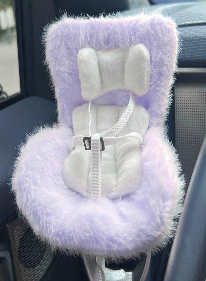 CHICHO Doll Car Seat with Soft Furry Cushion for 10-17cm Dolls, Clips onto Car Air Vent, Cute Doll Chair for Desktop Display, Fashionable Car Decoration Accessories (Purple) - Image 1