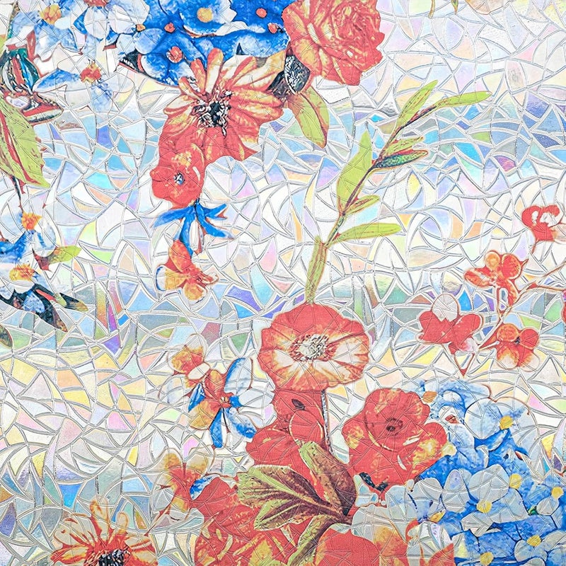 ADD.HERES Window Privacy Film Home Room Bathroom Spring Decor Car Decorations, Stained Glass Window Film, Static Cling Window Film, Window Tint，Rainbow Window Film (Bloom at a Glance, 17.5" x 78.7") - Image 2