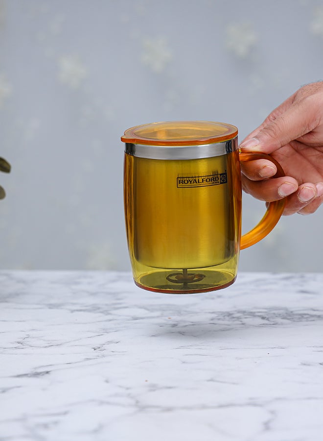 Royalford Double Wall Travel Mug Ss Inner Pot Hot Cold Orange/Yellow - Image 4