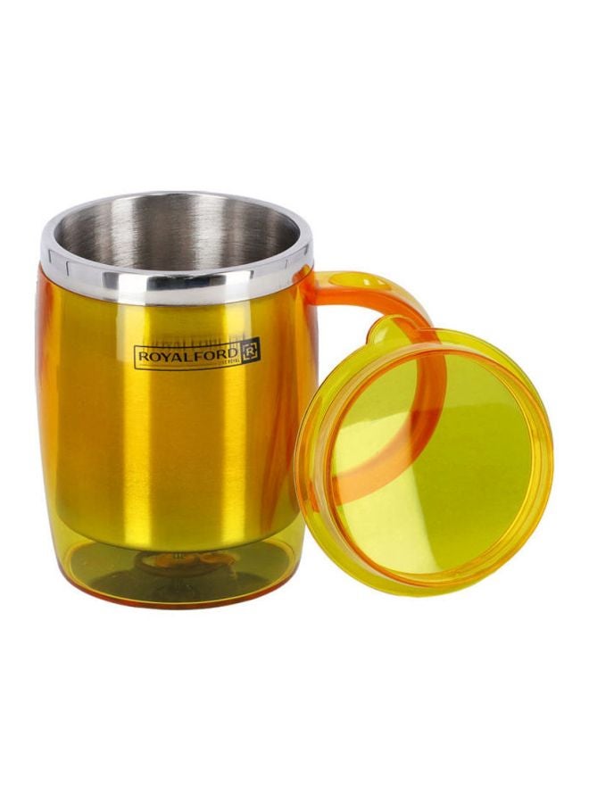 Royalford Double Wall Travel Mug Ss Inner Pot Hot Cold Orange/Yellow - Image 2