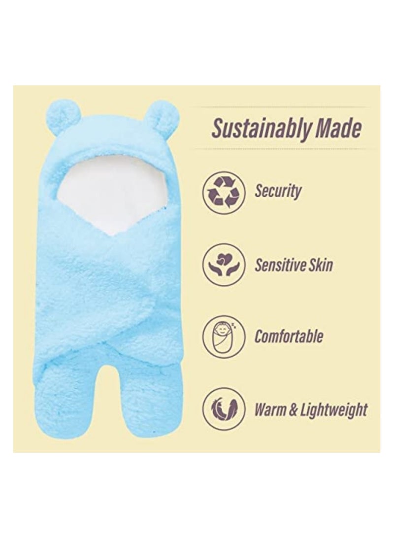 Ultra Warm Sherpa Plush Baby Sleeping Swaddle Wrap - Image 4
