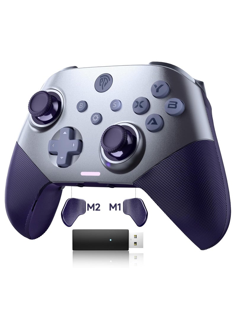 EasySMX وحدة تحكم ألعاب احترافية EasySMX X10 معززة بتقنية بلوتوث لأجهزة الكمبيوتر/ستيم/آيفون/أندرويد/تلفاز أندرويد/سويتش مع لوحة وجه قابلة للتبديل وثلاثة مفاتيح معدنية ميكانيكية 19 عصا تحكم وتأثير هول وزر التشغيل بدون انزلاق، بدون منطقة ميتة، اهتزاز مزدوج قابل للتعديل، زر تشغيل واحد، تحكم في الحركة بزاوية 6 محاور، وظيفة توربو، زران خلفيان قابلان للبرمجة، بطارية 1000 مللي أمبير، العب أسطورة الأسود وكونغ. - Image 1