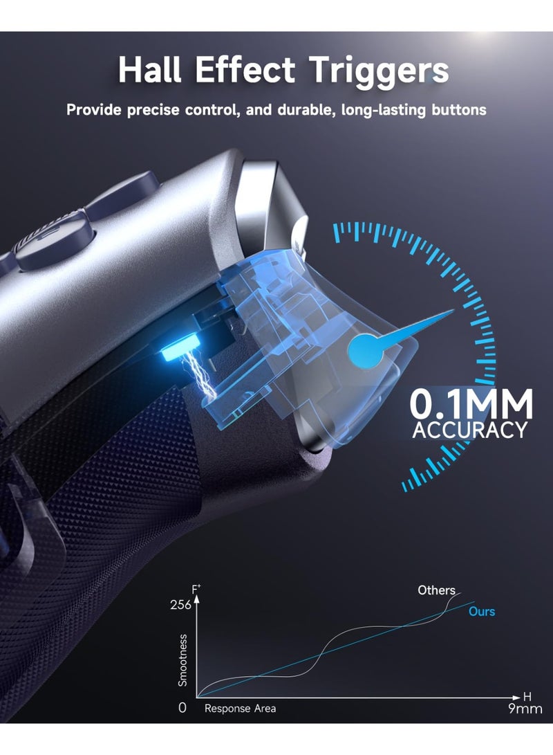 EasySMX وحدة تحكم ألعاب احترافية EasySMX X10 معززة بتقنية بلوتوث لأجهزة الكمبيوتر/ستيم/آيفون/أندرويد/تلفاز أندرويد/سويتش مع لوحة وجه قابلة للتبديل وثلاثة مفاتيح معدنية ميكانيكية 19 عصا تحكم وتأثير هول وزر التشغيل بدون انزلاق، بدون منطقة ميتة، اهتزاز مزدوج قابل للتعديل، زر تشغيل واحد، تحكم في الحركة بزاوية 6 محاور، وظيفة توربو، زران خلفيان قابلان للبرمجة، بطارية 1000 مللي أمبير، العب أسطورة الأسود وكونغ. - Image 5