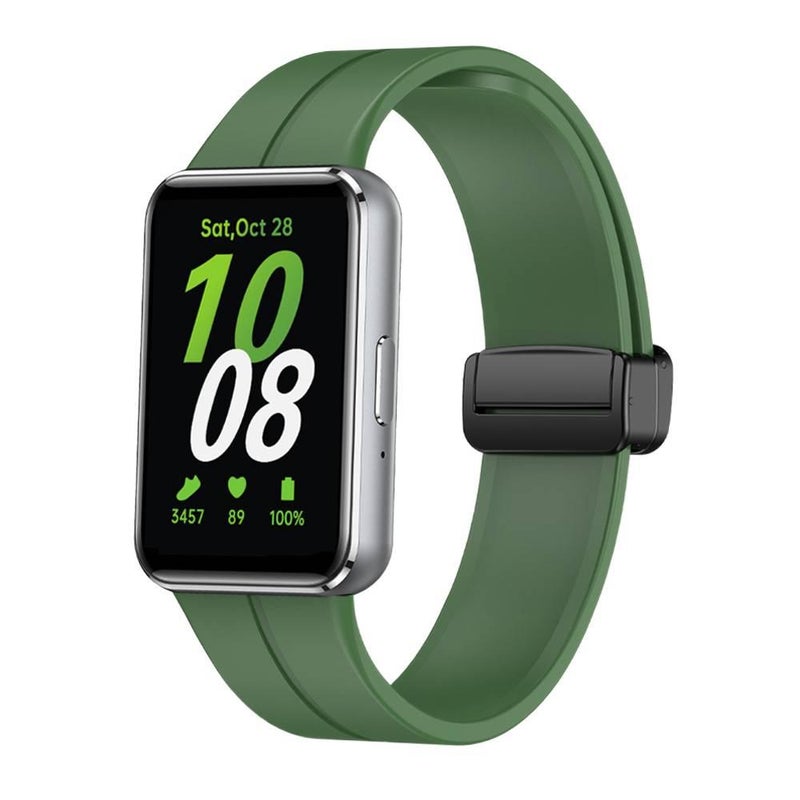 سوار ساعة ذكية رياضي من السيليكون متوافق باللون أخضر قابل للتعديل مع Samsung Galaxy Watch بملاءمة قابلة للتعديل وحزام ناعم للاستبدال اليومي - Image 5
