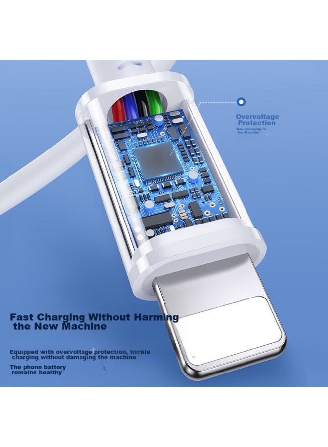 ستيجر Stiger [2-pack] كابل بيانات Apple لأجهزة Iphone 14/13/12 Pro Max/11/xs/xr/8، كابل شاحن USB للهاتف والجهاز اللوحي Ipad للسيارة 1.5 متر - Image 1