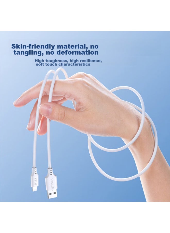 ستيجر Stiger [2-pack] كابل بيانات Apple لأجهزة Iphone 14/13/12 Pro Max/11/xs/xr/8، كابل شاحن USB للهاتف والجهاز اللوحي Ipad للسيارة 1.5 متر - Image 4