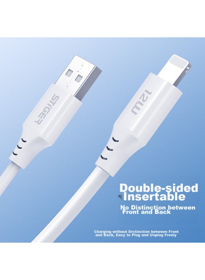 ستيجر Stiger [2-pack] كابل بيانات Apple لأجهزة Iphone 14/13/12 Pro Max/11/xs/xr/8، كابل شاحن USB للهاتف والجهاز اللوحي Ipad للسيارة 1.5 متر - Image 5