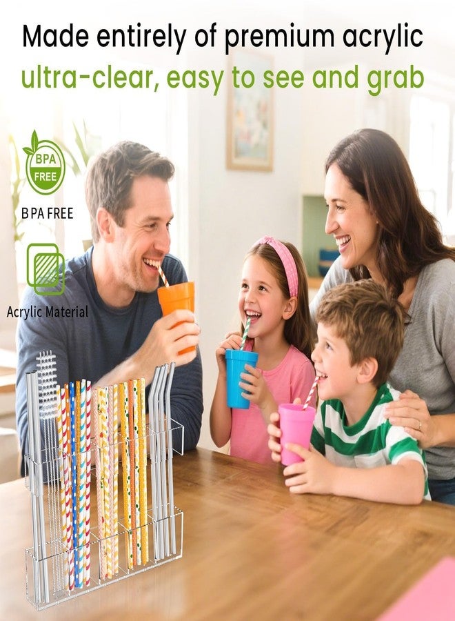 Mpotmiy 9.5” Large Acrylic Straw Holder for Cabinet Door-Reusable Tumbler Straw Organizer with Ultra Sticky Adhesive Tape,Plastic Kitchen Accessories Container for Inside Cupboard Door (Transparent) - Image 2